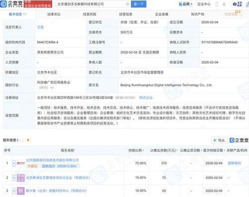 國(guó)聯(lián)股份攜手多方在京成立數(shù)智科技公司，深耕數(shù)字文化創(chuàng)意服務(wù)